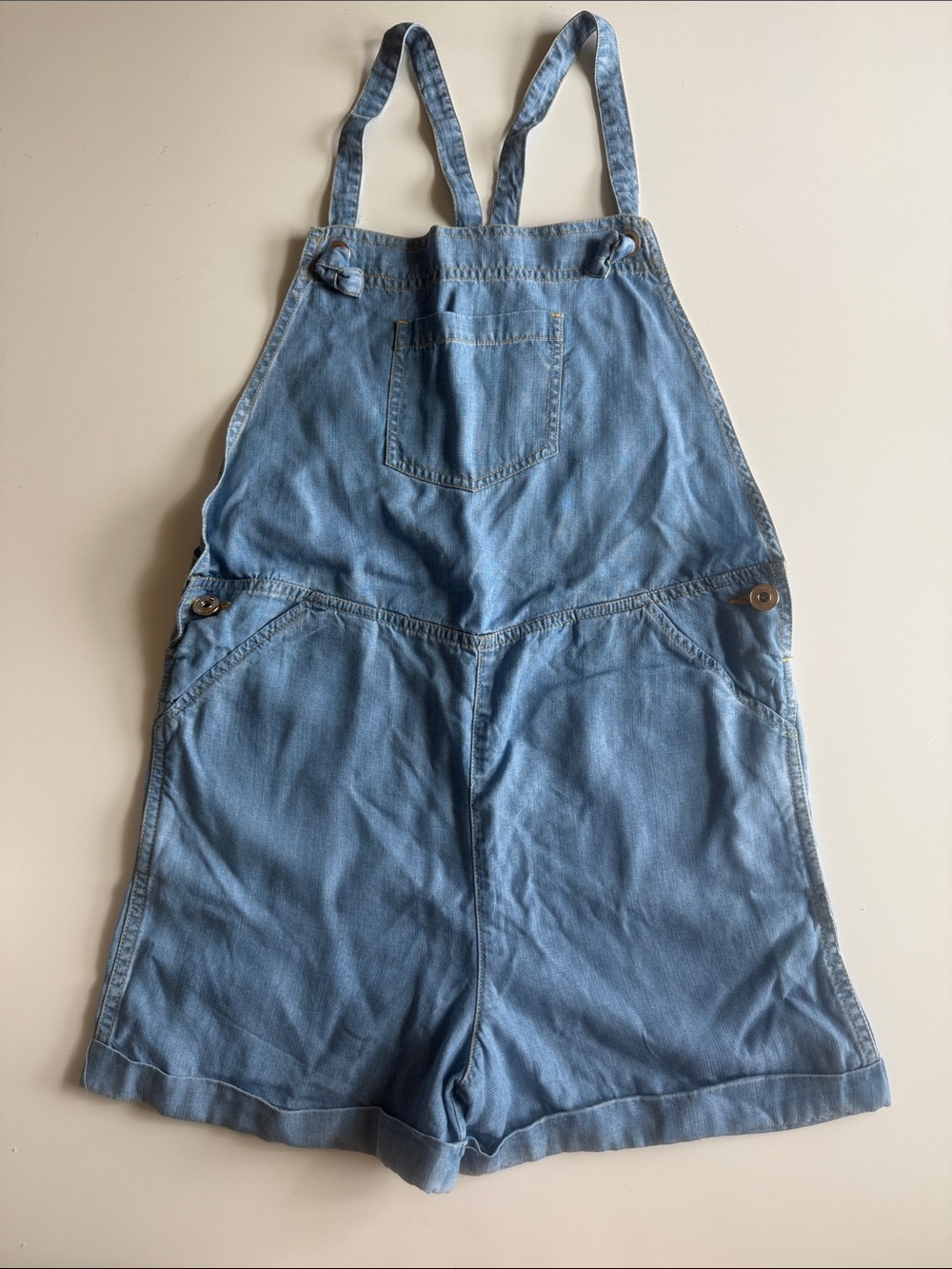 Matilda Jane (435) Light Blue Denim Chambray Overall Shorts Sz 12 NWT